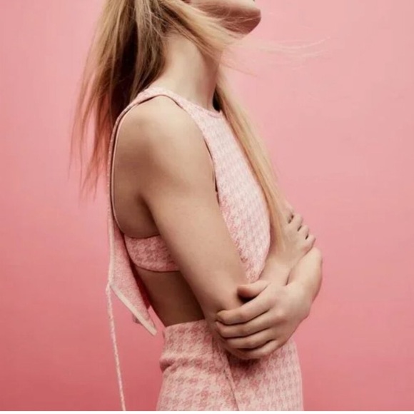 Zara Pink Houndstooth Tank Top and Skort Set - Picture 2 of 3